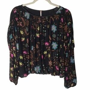 Free People Floral Mesh Long Sleeve Size S